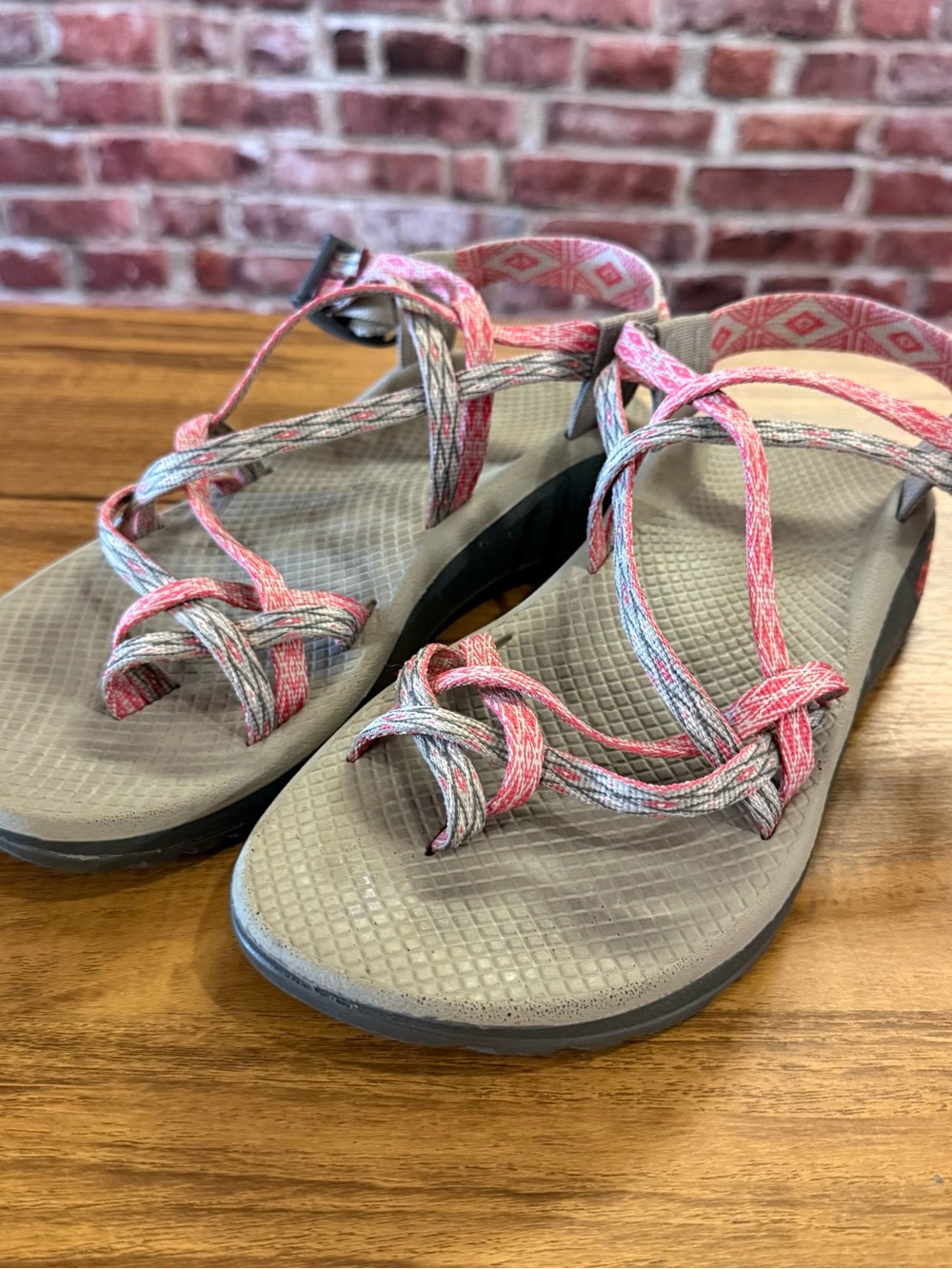 Chaco Women’s Pink and Gray Strappy Outdoor Sandals